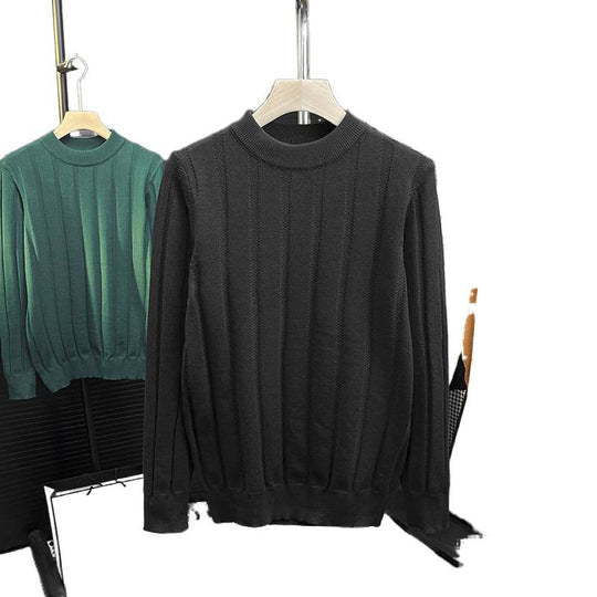 Herren Feinstrick-Pullover mit vertikaler Rippenstruktur und kurzem Stehkragen Shop Nory