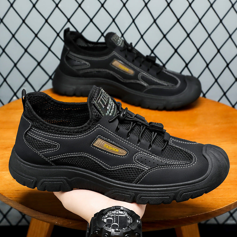 Herren nan robuster Mesh-Trekkingschuh mit verstärkter Gummizehenkappe, Schnellzug-Schnürung und griffiger Profilsohle Shop Nory