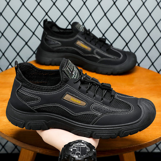 Herren nan robuster Mesh-Trekkingschuh mit verstärkter Gummizehenkappe, Schnellzug-Schnürung und griffiger Profilsohle Shop Nory