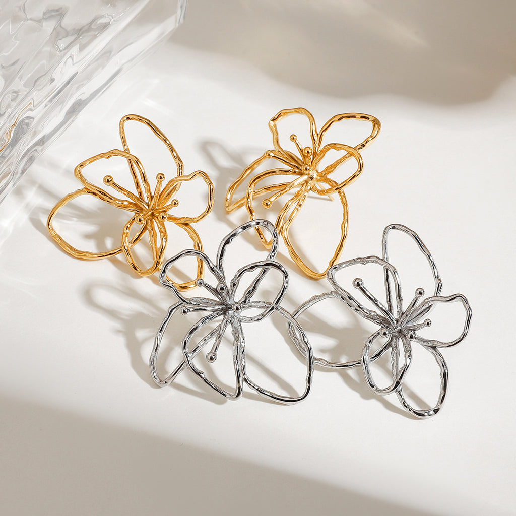 Damen Edelstahl Ohrstecker in floraler Gestaltung Shop Nory