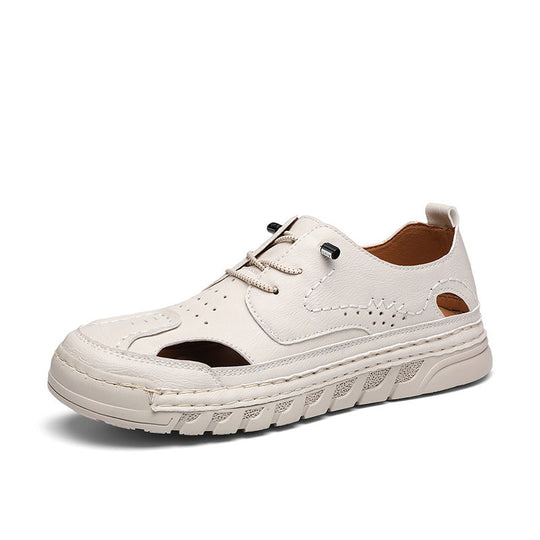 Herren Orthopädische Ledersandalen mit verstellbarem Riemensystem Shopnory