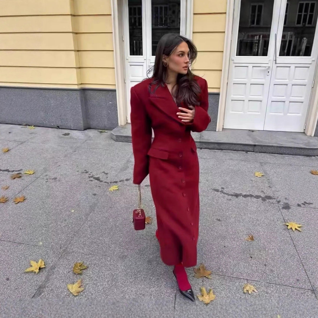 Damen Longline-Wollmixmantel mit Schalkragen und Pattentaschen Shop Nory