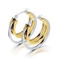Damen Creolen mit elegantem, geschwungenem Design und fließendem Materialmix Shop Nory