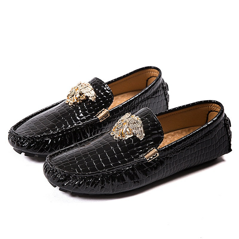 Damen lackierte Mokassin-Fahrerhalbschuhe mit Krokoprägung, weichem Lederfutter und profilierter Noppenlaufsohle Shop Nory