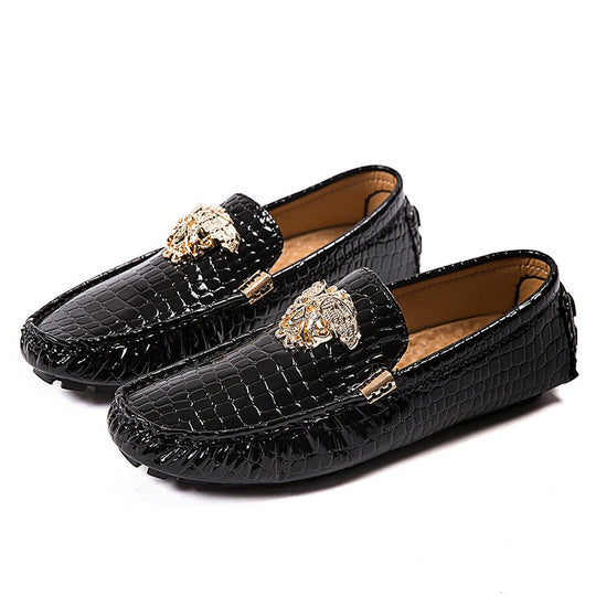 Damen lackierte Mokassin-Fahrerhalbschuhe mit Krokoprägung, weichem Lederfutter und profilierter Noppenlaufsohle Shop Nory