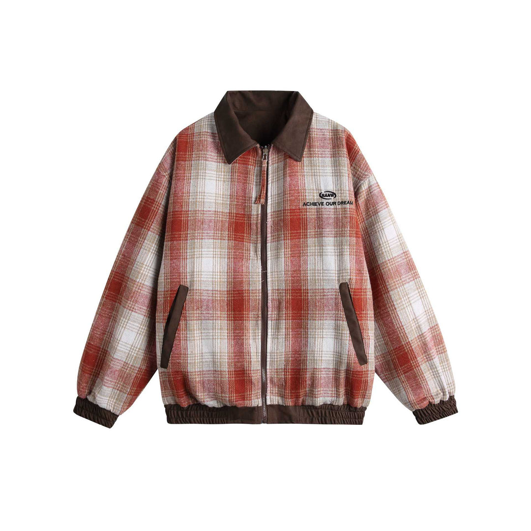 Damen Kurz geschnittene Boxy‑Jacke aus Wildleder‑Optik mit kariertem Kragen und elastischem Saum Shop Nory