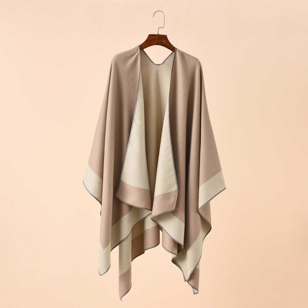 Damen Wendbarer Poncho-Cape aus Kaschmir-Mix mit Oversize-Schnitt Shop Nory