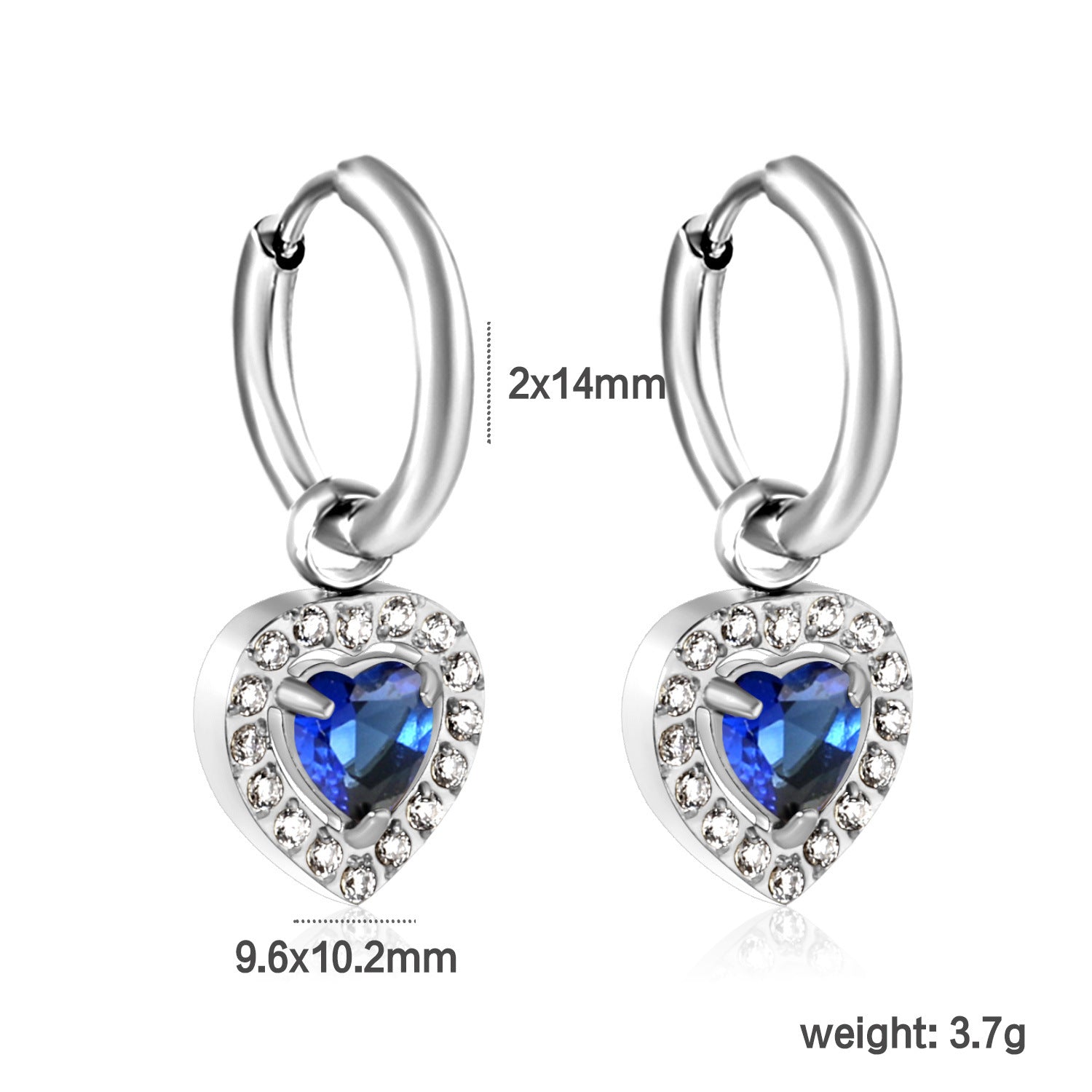Damen Hängende Ohrstecker mit funkelndem grünem Zirkonia und goldplattierter Edelstahlfassung Shop Nory