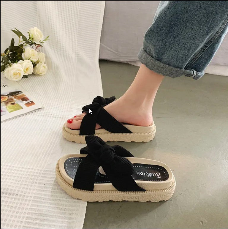 Damen luftige Sandalen mit dekorativem Schleifen-Design
