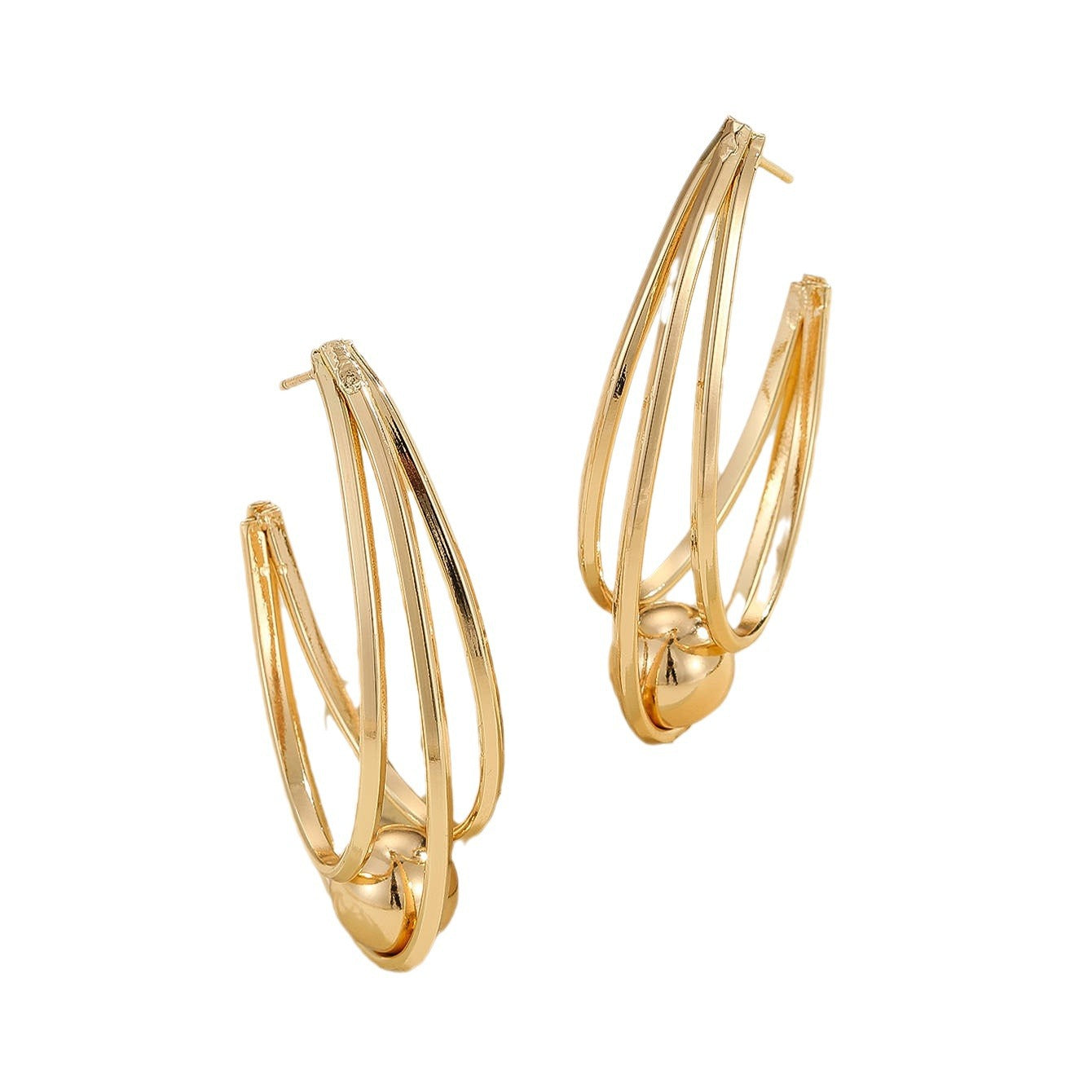 Damen Ohrringe mit eleganten, geschwungenen Linien Shop Nory