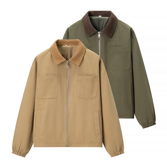 Damen Kurzjacke im Workwear-Stil mit Kordkragen, Reißverschluss und aufgesetzten Brusttaschen Shop Nory