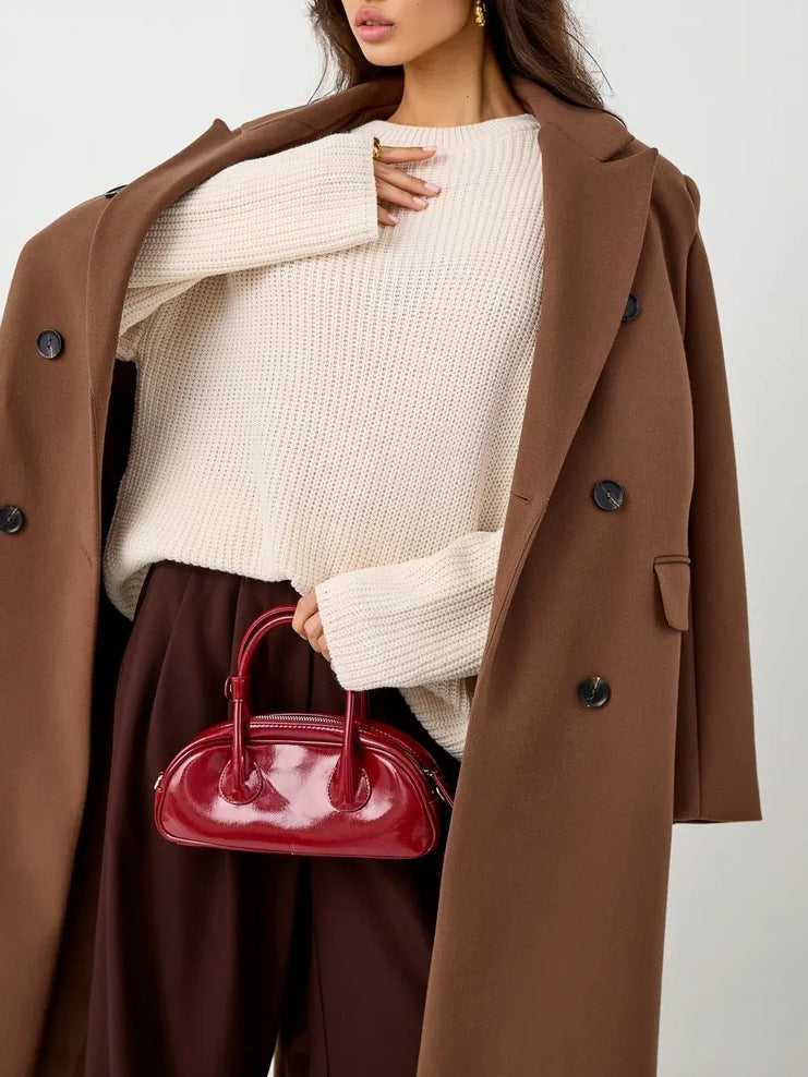 Damen Gemusterter Oversized Pullover