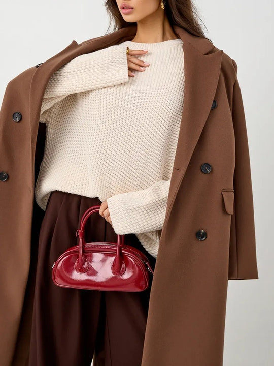 Damen Gemusterter Oversized Pullover