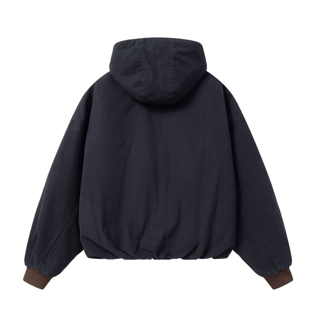 Herren Gefütterte Kapuzenjacke mit Kunstfell-Innenfutter und elastischem Saum Shop Nory