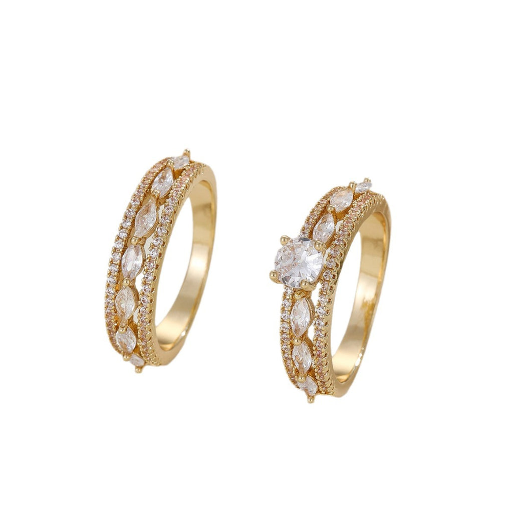 Damen Eleganter Ring mit zarten Zirkonia-Inlays Shop Nory