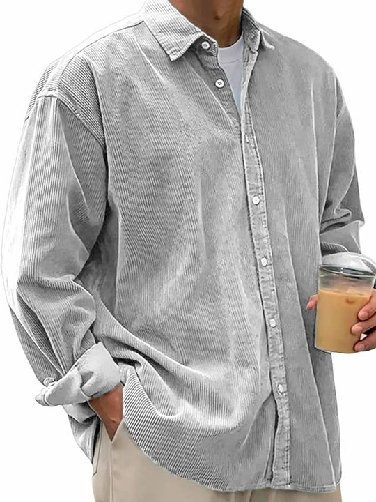 Herren nan lässiges Cordhemd aus Feincord mit Oversize-Schnitt