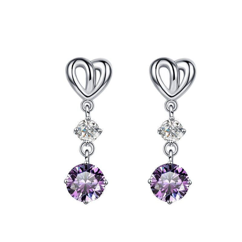 Damen Ohrhänger mit herzlichem Design und strahlendem Zirkonia Shop Nory