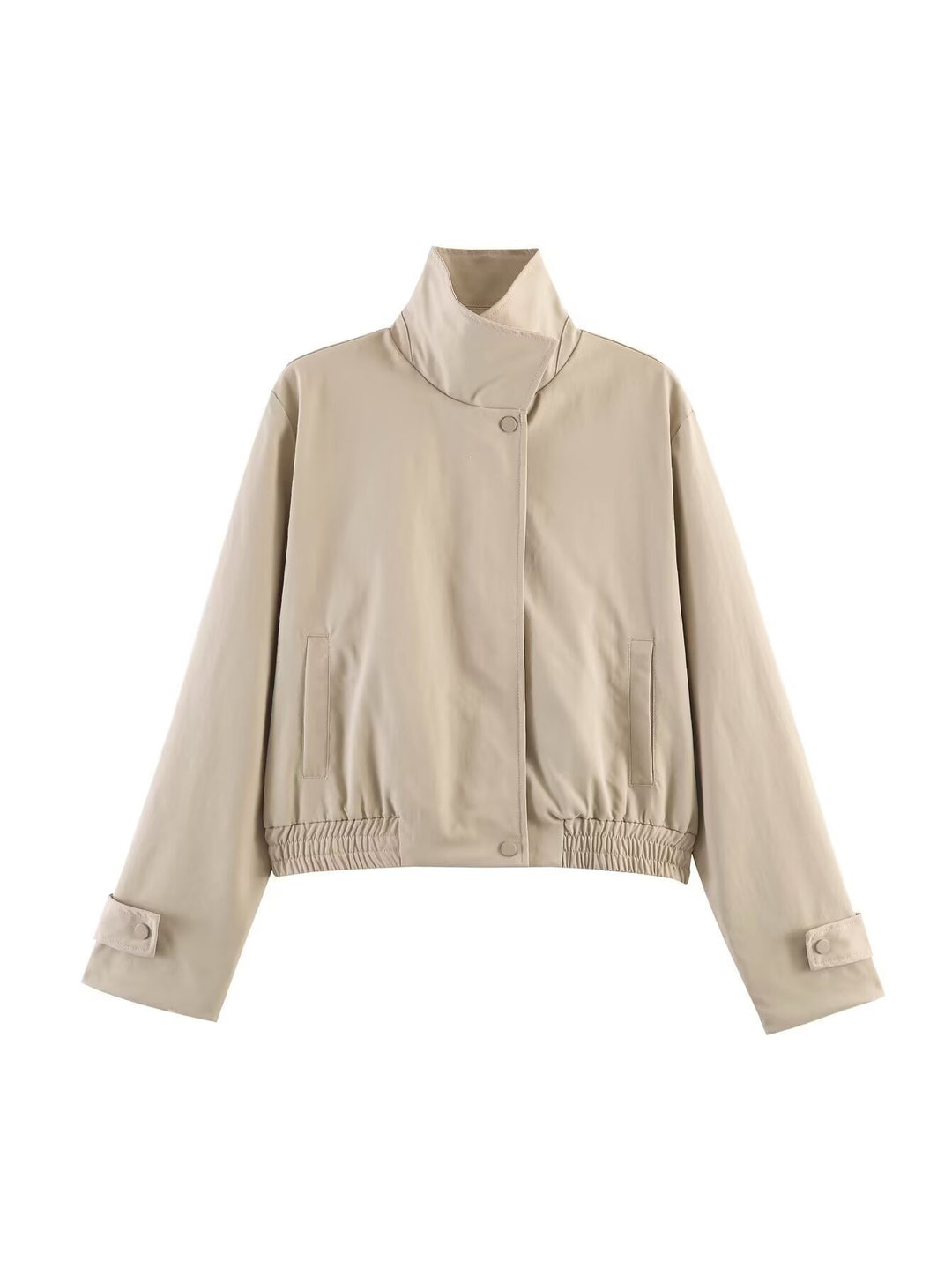 Damen Kurzblouson mit hohem Stehkragen, elastischem Bund und verdeckter Druckknopfleiste Shop Nory