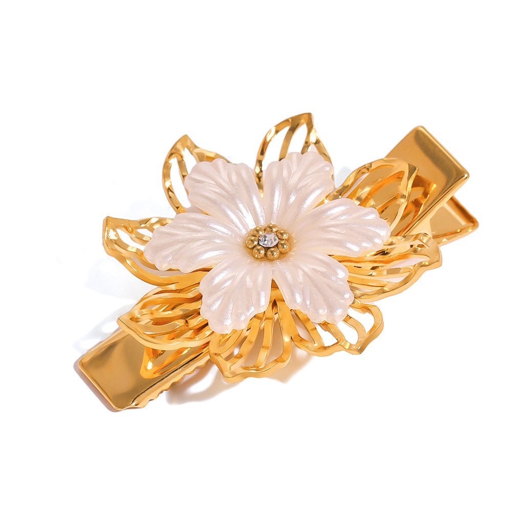 Damen Haarspange mit floralem Design aus hypoallergenem Edelstahl Shop Nory