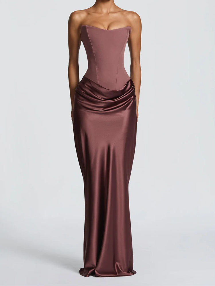 Damen Elegantes Wickelkleid mit figurbetontem Oberteil und schimmerndem Rock Shopnory