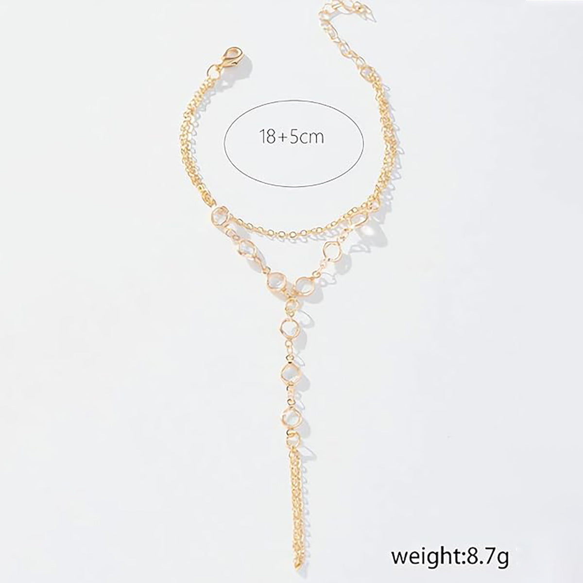 Damen zarte Fußkettchen mit eleganten Glieder- und Kristallakzenten Shop Nory