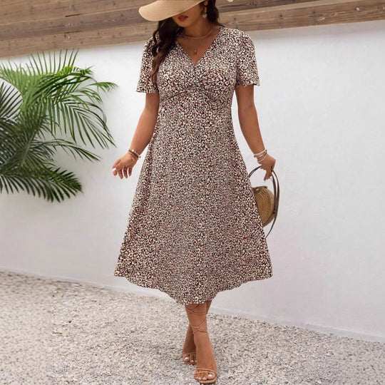 Damen Midikleid mit floralem Muster Shopnory