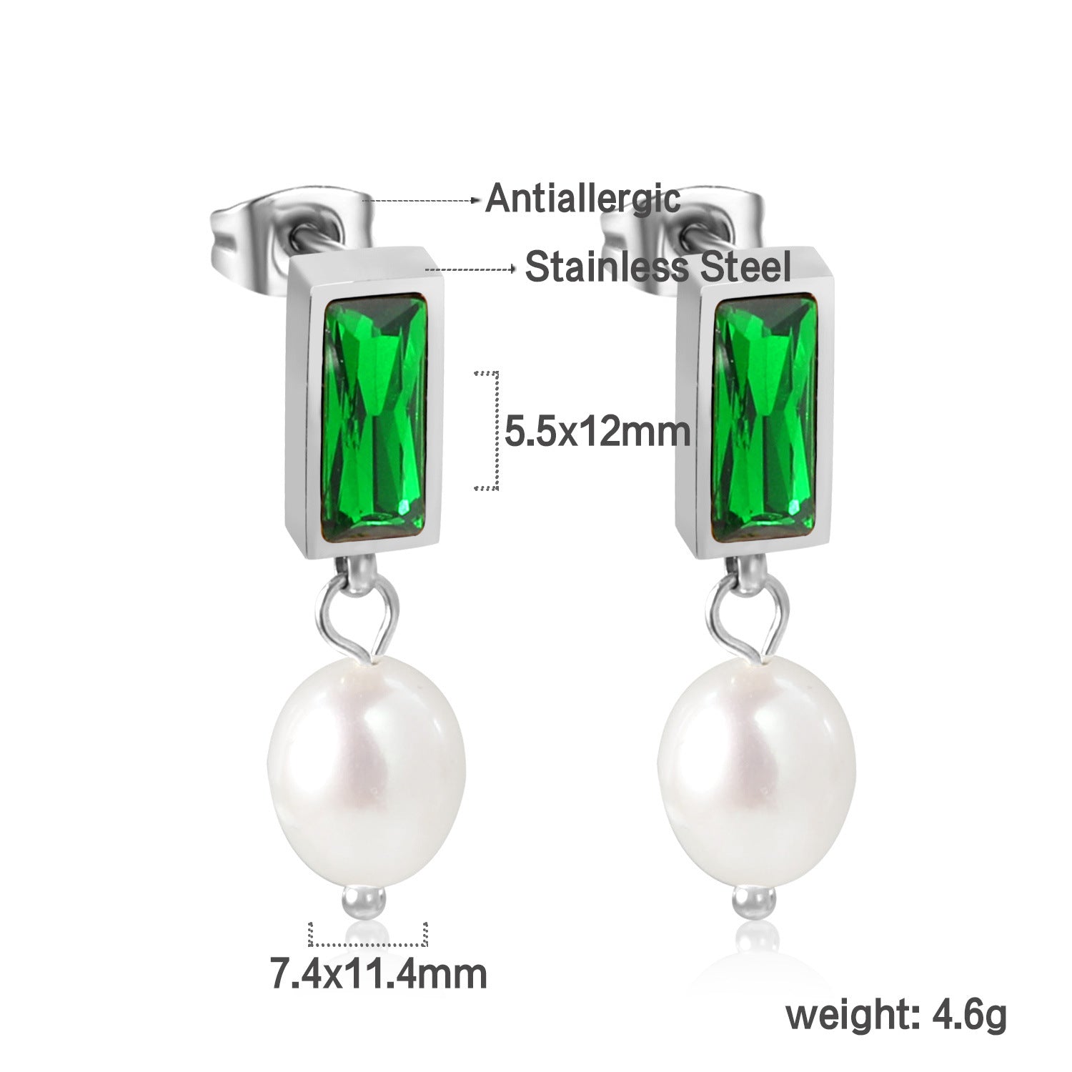 Damen Ohrringe mit elegantem Kristall- und Perlenanhänger Shop Nory