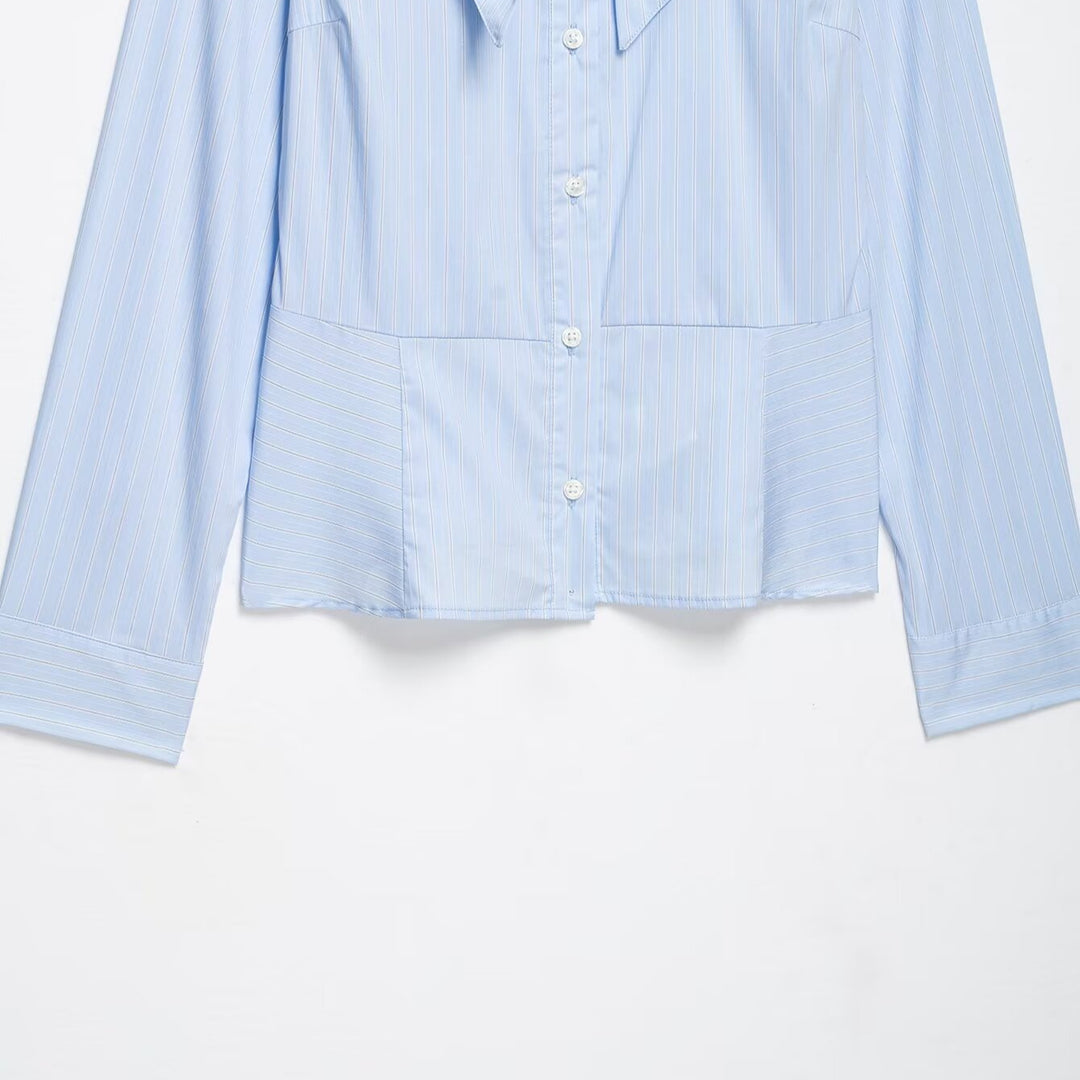 Damen Bluse mit Schleifenkragen und taillierten Einsatznähten Shop Nory