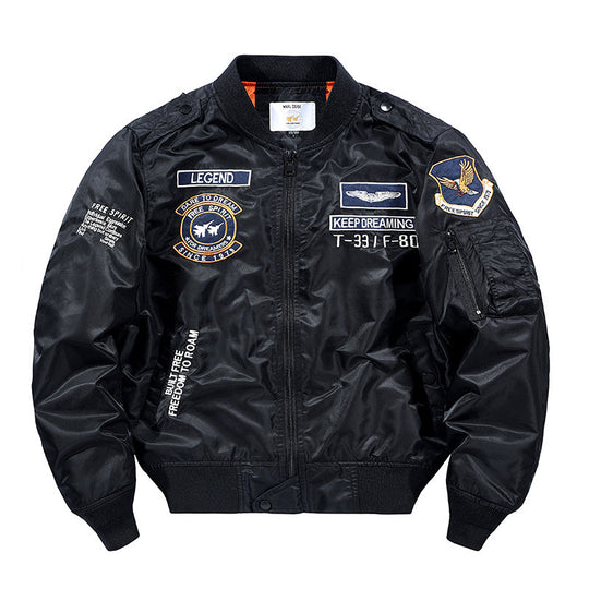 Herren Bomberjacke Pilotenblouson mit gestickten Fliegerapplikationen und windabweisendem Nylon Shop Nory
