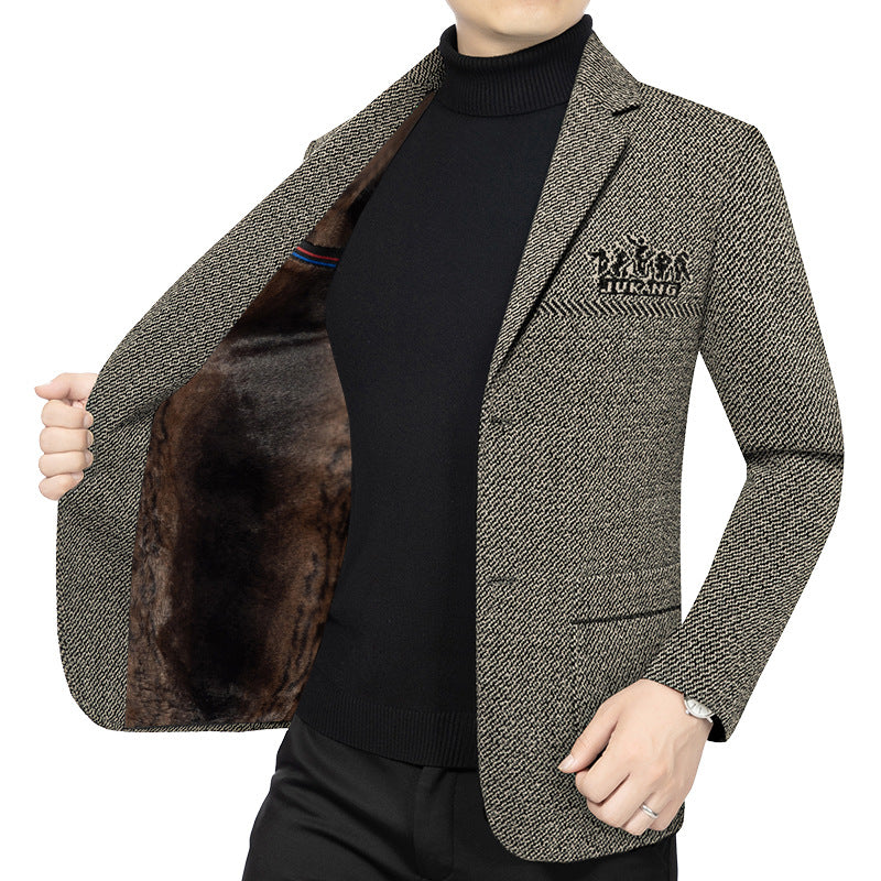Herren Modernes Tweed-Sakko Slim Fit mit dezentem Emblem Shop Nory