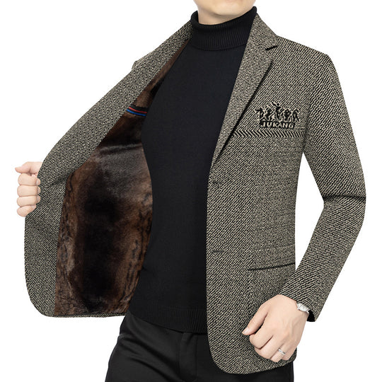 Herren Modernes Tweed-Sakko Slim Fit mit dezentem Emblem Shop Nory