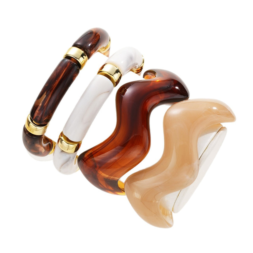 Damen modernes Armreif-Set mit eleganten geschwungenen Designs Shop Nory