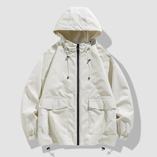 Herren Oversize Kapuzen-Windbreaker mit Multi‑Taschen, Mesh‑Einsätzen und Kordelzug Shop Nory