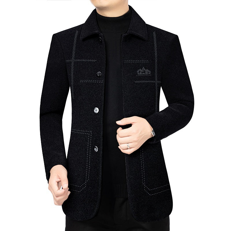 Herren Leichter ungefütterter City-Mantel im Hemdjackenstil mit minimalistischer Knopfleiste Shop Nory