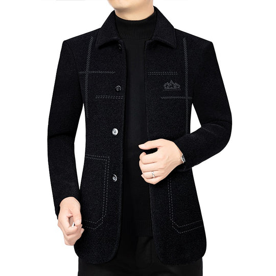 Herren Leichter ungefütterter City-Mantel im Hemdjackenstil mit minimalistischer Knopfleiste Shop Nory