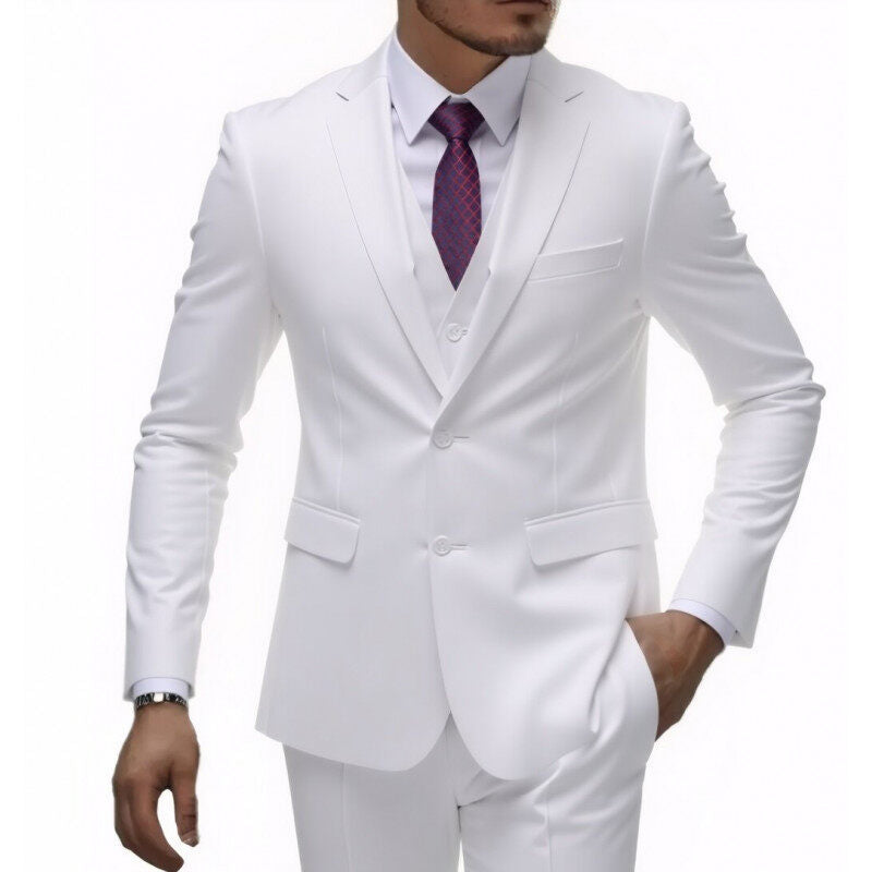 Herren nan dreiteiliges Slim-Fit Anzugset mit Weste, schmalem Revers und taillierter Silhouette