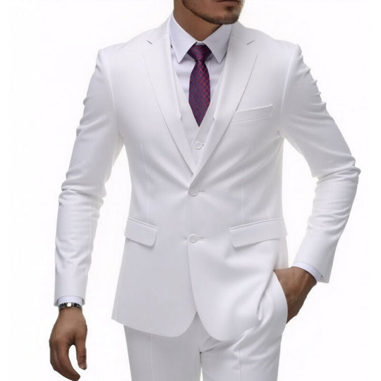 Herren nan dreiteiliges Slim-Fit Anzugset mit Weste, schmalem Revers und taillierter Silhouette