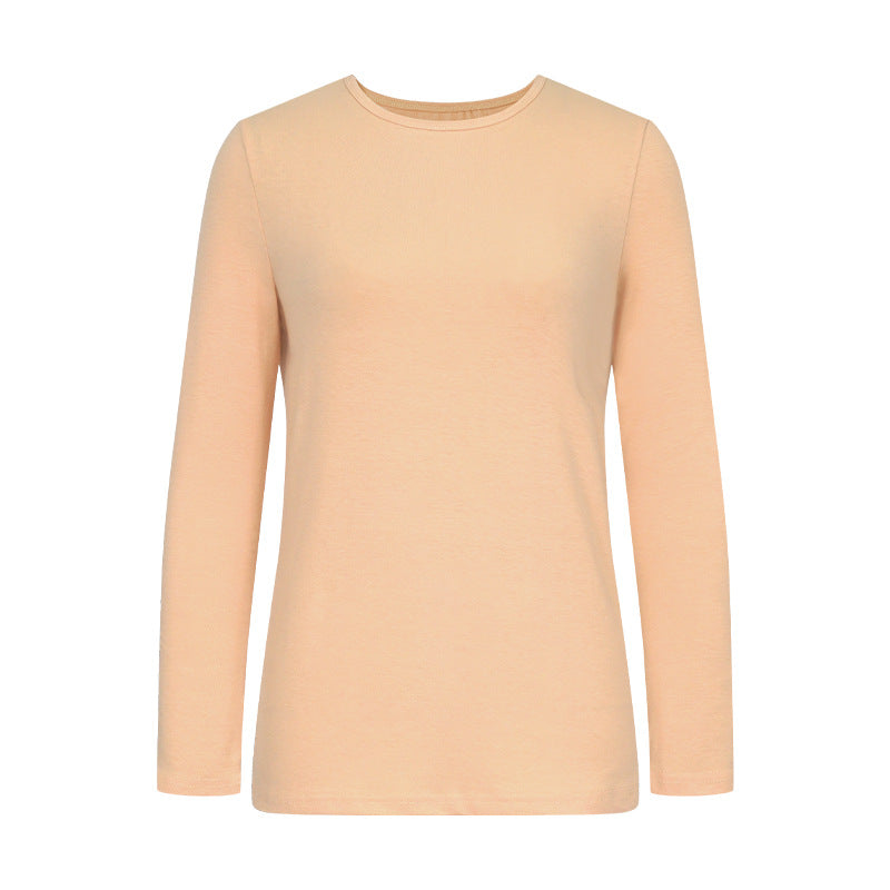 Damen Langarm-T-Shirt aus hochwertiger Baumwolle mit Rundhalsausschnitt