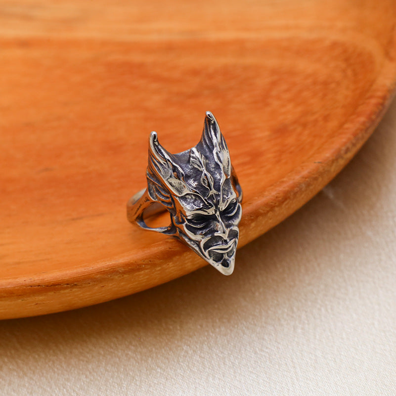 Herren Detaillierter Totenkopf-Ring aus Edelstahl Shop Nory