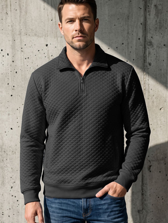 Herren Stepppullover mit Troyerkragen und Halbzip Shop Nory