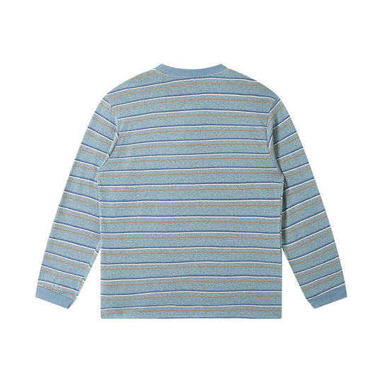 Unisex Fein gestricktes Langarmshirt mit Streifenstruktur und geripptem Rundhals Shop Nory