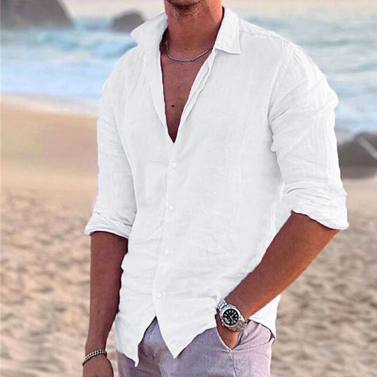 Herren Sommerliche Leinenhemd