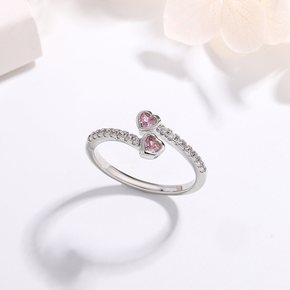 Damen herzförmiger Schmuckring mit funkelnden Zirkonia Shop Nory