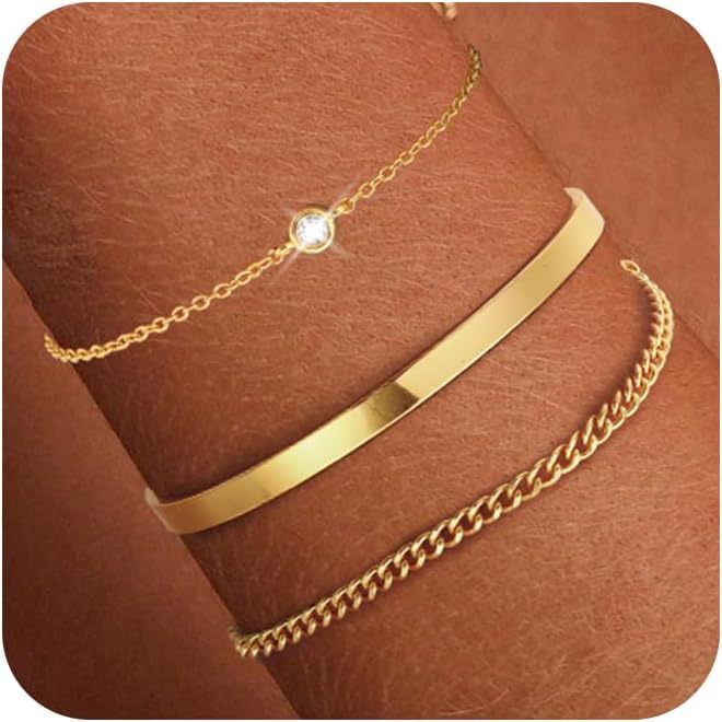 Damen Armreif und Kettenarmband Set Shop Nory