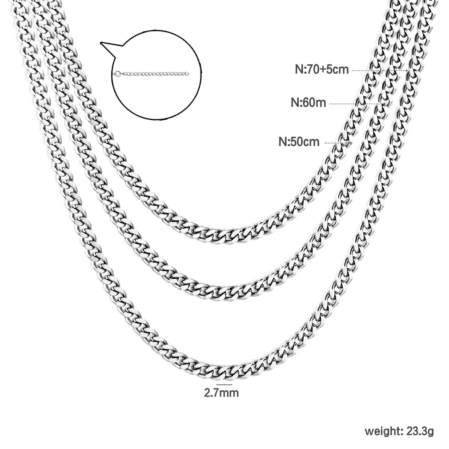 Damen Edelstahl Kette im klassischen Panzerdesign Shop Nory