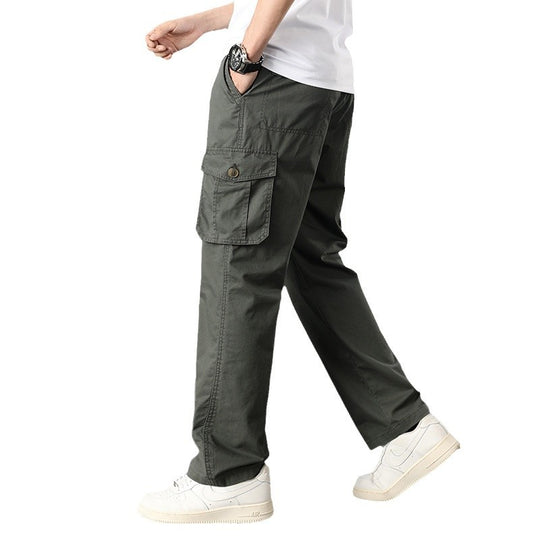 Herren Lässige Canvas-Cargohose mit großen Klappentaschen, Relaxed Fit & verstärkten Nähten Shop Nory