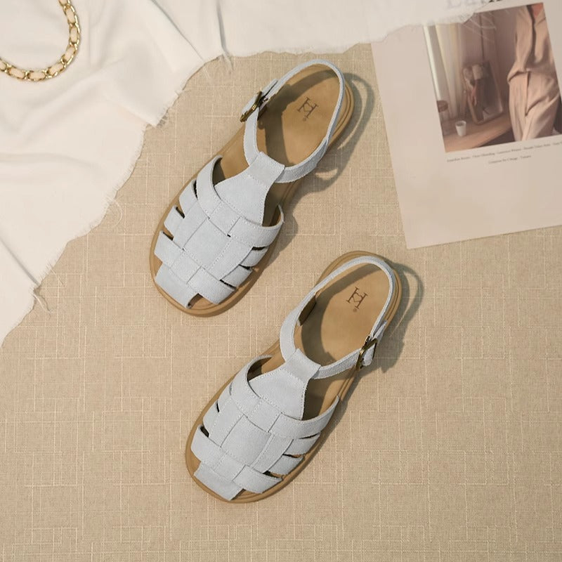 Damen Komfortable und modische Riemchensandalen mit geflochtenem Design