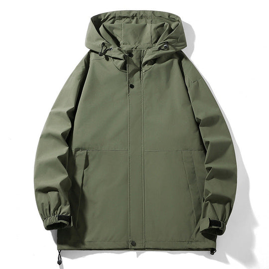 Herren Wasserabweisende Übergangsjacke mit verstellbarer Kapuze und praktischen Taschen Shopnory
