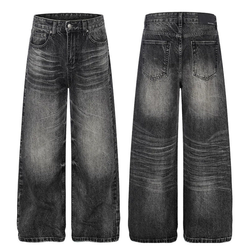 Damen Hochgeschnittene weite Palazzo-Jeans mit Used-Effekt Shop Nory