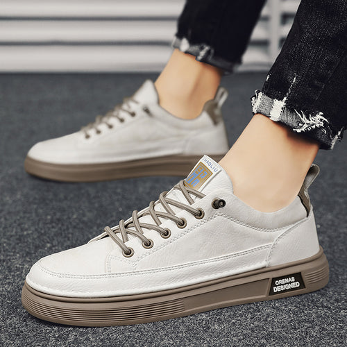 Herren Lederoptik-City-Sneaker mit gepolstertem Fersenkragen und langlebiger Plateau-Gummisohle Shop Nory